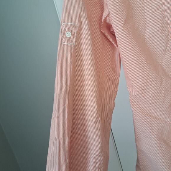 Cutter&Buck Miami Dolphins Long Sleeve Button Up Women's Shirt Orange White NFL - Picture 5 of 8